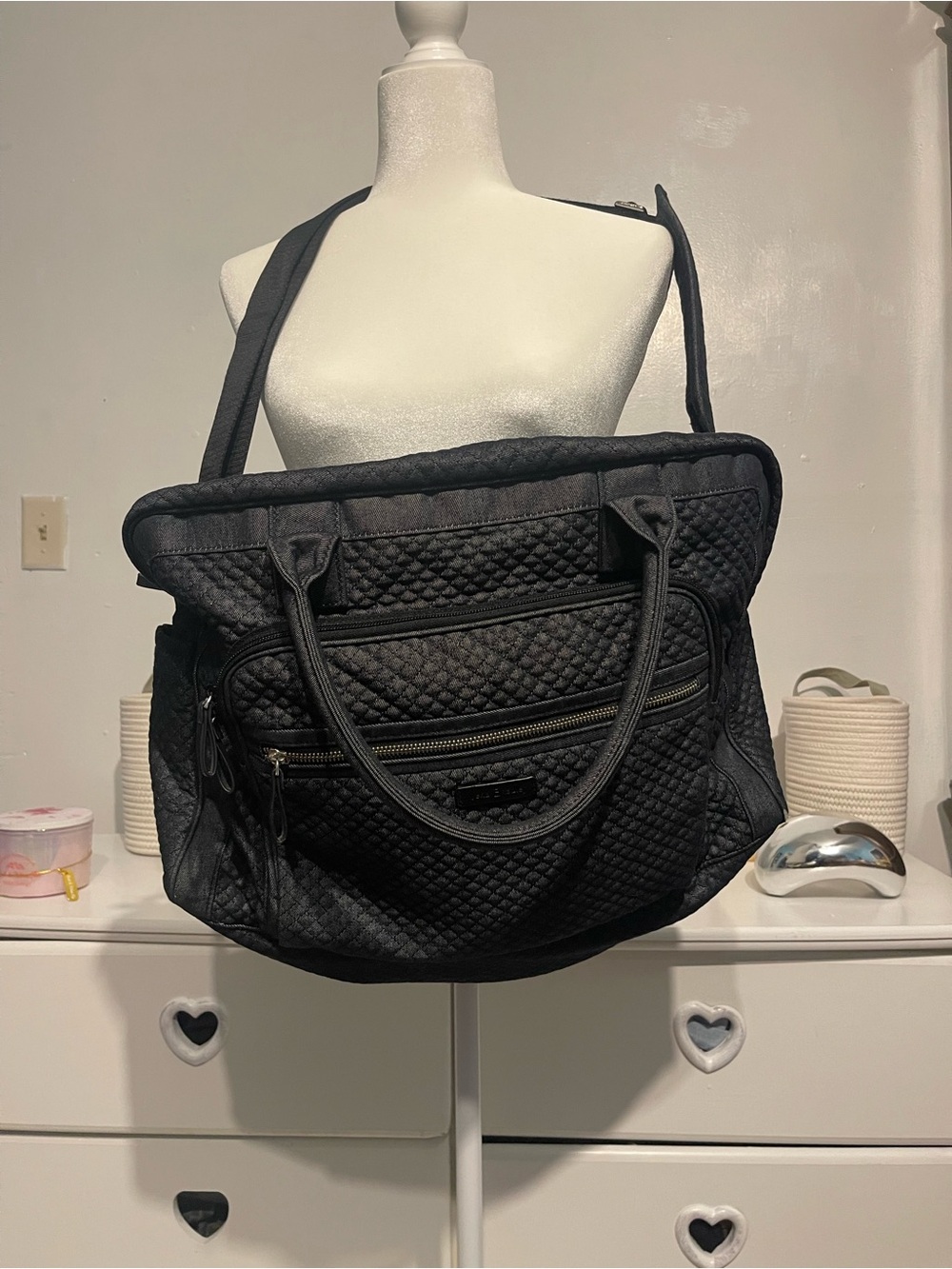 Vera Bradley   Casual  versatile travel Black Quilted Tote Bag women’s - Picture 5 of 13